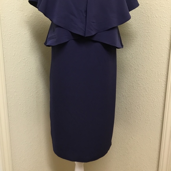 Madison Navy Flutter Sleeve Mid Shift Dress - Sz S - Picture 5 of 10